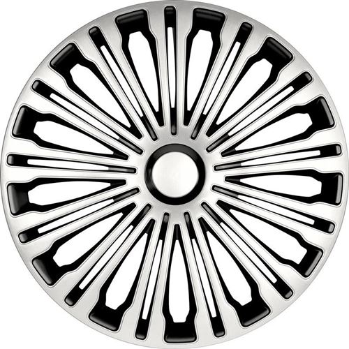AutoStyle Enjoliveurs Volante 16 pouces ABS argent / noir lot de 4