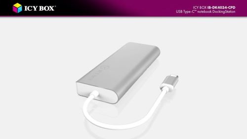 Icy Box #60213 IB-DK4034-CPD Station d'accueil USB Type-C pour PC Argent/Blanc