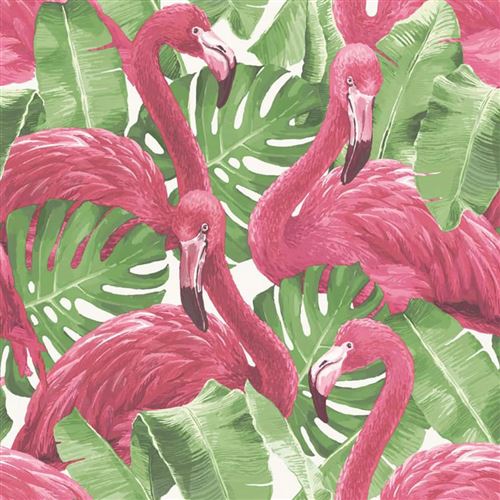 Noordwand Papier peint Flamingo and Monstera Rose