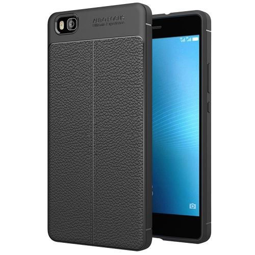 Huawei P8 Lite Coque Protection TPU Noir Texture Litchi ALS47624
