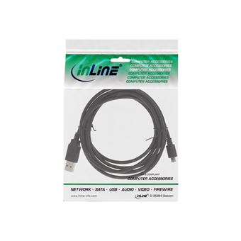 InLine Fast-charge - Câble USB - Micro-USB de type B (M) pour USB (M) - USB  2.0 - 2 m - noir - Câbles USB - Achat & prix