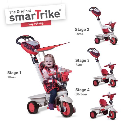 Smartrike Tricycle Évolutif 4 En 1 Dream Rouge Pour Bébé Et Enfant
