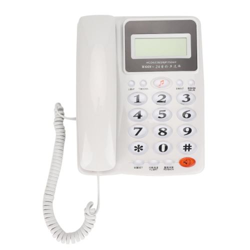 Poste Téléphonique / Téléphone Fixe Avec Rétroéclairage De Écran (Blanc)