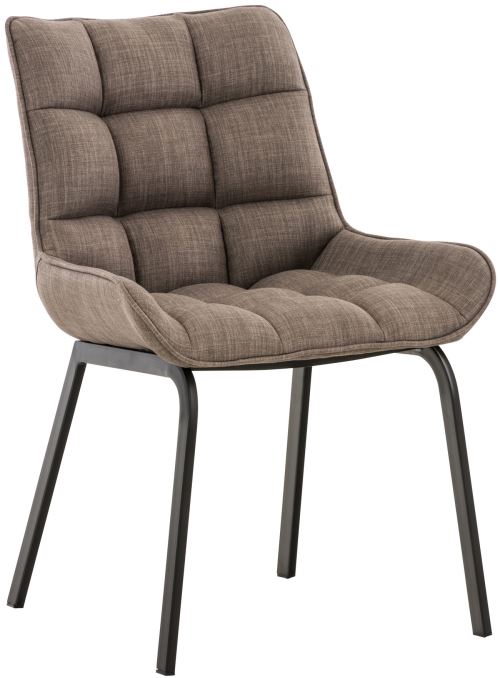 Chaise Saranda en Tissu avec Piètement en métal noir - Assise Gris