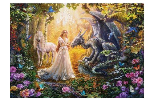 Puzzle Le Dragon La Princesse Et La Licorne 1500 Pieces Collection Animaux Fantastique Educa 17696 - vue 2