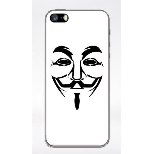 Coque Anonymous Blanc Compatible Iphone 5 Transparent