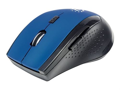Manhattan 179294 rf sans fil optique 1600dpi noir, bleu ambidextre souris