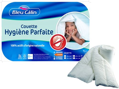Couette bleu calin hygiène parfaite 240x260cm