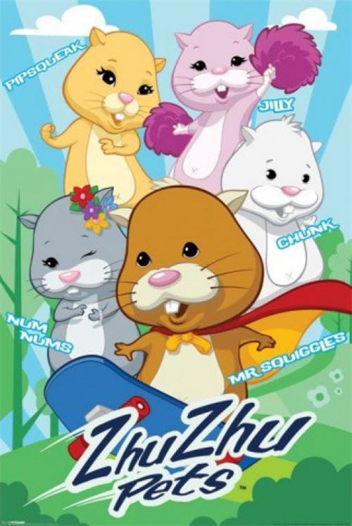 Zhu Zhu Pets Poster - Mr. Squiggles, Num Nums, Chunk, Jilly, Pipsqueak (91x61 cm)