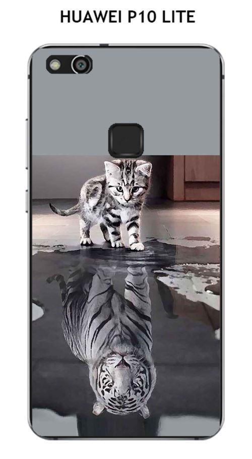 Coque HUAWEI P10 LITE design Chat Tigre Blanc