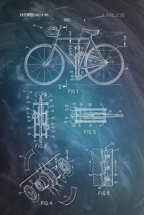 Poster Dessin de Brevet Vélo [ 91,5 cm x 61 cm