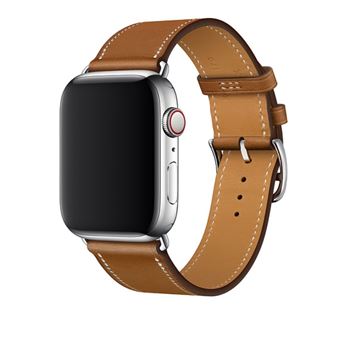 Bracelet en cuir véritable bicolore marron pour votre Apple Watch