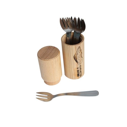 Roger Orfevre - Set de 6 fourchettes à huîtres avec fourreau