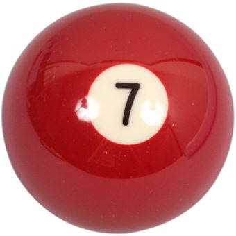 Boule De Piscine De Billard Rouge Avec Le Numéro 7snooker Fond Blanc