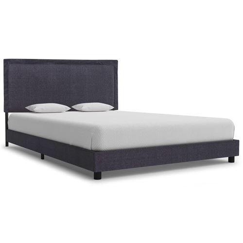vidaXL Bedframe stof donkergrijs 120x200 cm