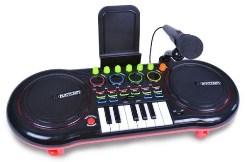 Clavier dj mixer 13 touches avec microphone bontempi - table de mixage enfant - jouet musical