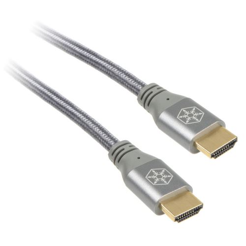 silverstone silverstone sst-cph01c-1800 hdmi 2.0b kabel, 1,80m - grau noir