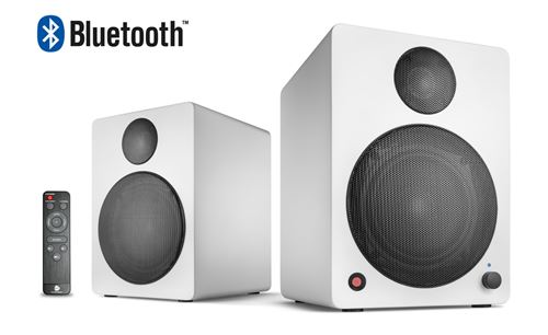 Wavemaster Cube Neo - Kit d'enceintes avec Streaming Câble/Bluetooth 50 W pour TV/PC/Tablette/Smartphone, Blanc