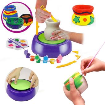 17€75 sur Bginners Poterie Kit de roue pour les enfants avec de l'argile  Peintures et outils de bricolage jouet pour enfants Pealer6601 - Autres -  Achat & prix