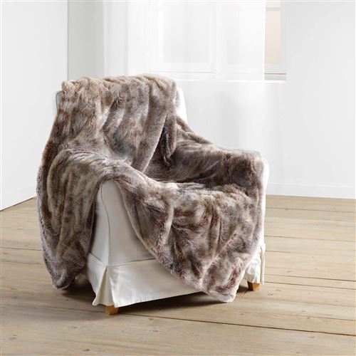 Plaid imitation fourrure Antartic Marron 180x220