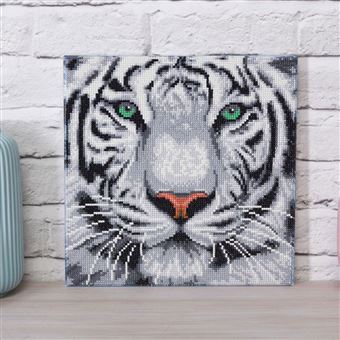 Kit tableau diamant 30x30cm- tigre des neiges
