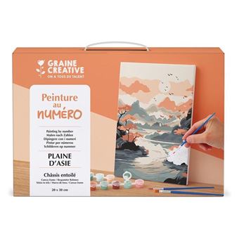 Peinture au numero 20x30 cm - plaine d'asie