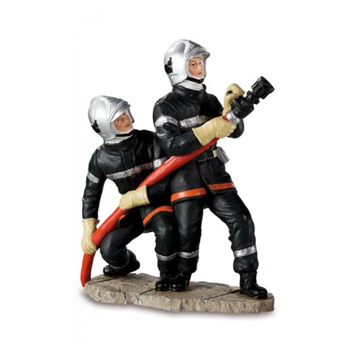 IMPEXIT - Figurine résine 2 Pompiers Lance vers Le Haut 19/16/7 cm