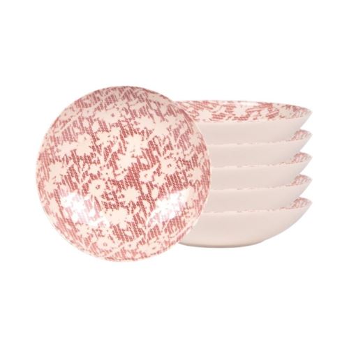 Non Communiqué Rouge Assiette Creuse Léa 22 Cm (Lot De 6) - Table Passion - Grès