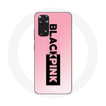 Coque pour Xiaomi Redmi Note 11 4G Blackpink Groupe de K-pop Logo Noir Rose Fond Rose Maniacase - 1