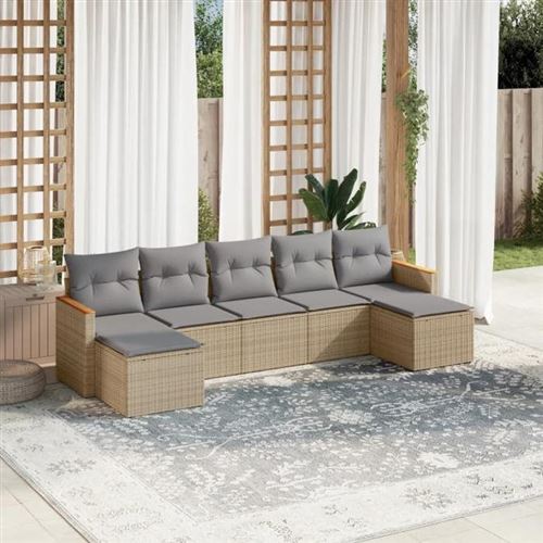 Non Communiqué Gris Salon De Jardin Modulable Vidaxl Resine Tressee Beige 7 Pieces X 61.5 X 69 7 Personnes