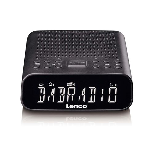 LENCO CR-606BK - Radio-réveil avec DAB+/FM, Bluetooth® et grand écran LCD réglable - Noir