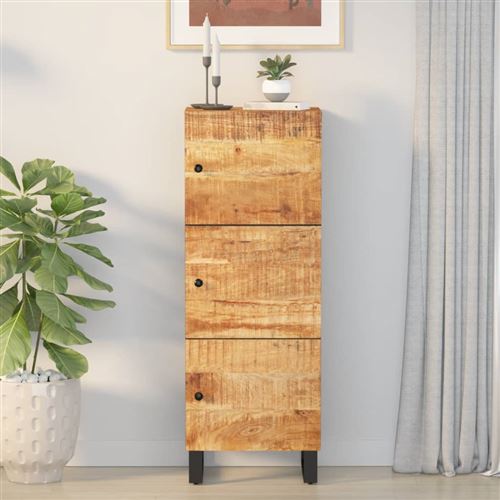 Non Communiqué Bois Vidaxl Buffet Avec 3 Portes, Armoire Latérale Avec 3 Compartiments, Meuble De Rangement Salon Salle De Séjour, Massif Manguier Et Fer 352929