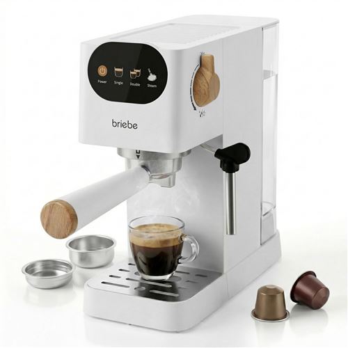 Nordic Machine &agrave; Caf&eacute; Expresso 20 Bars Compatible avec Capsules Nespresso 1,2L EC1180WHT Br