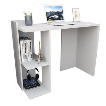 Bureau 1 Caisson 2 Niches Blanc - L 101.5 x l 41.5 x H 75 cm - 1
