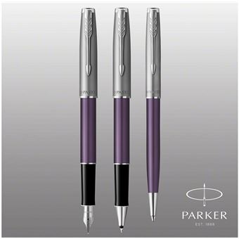 PARKER Sonnet Essentiel Stylo plume, Violet, Plume moyenne, encre noire, Coffret cadeau