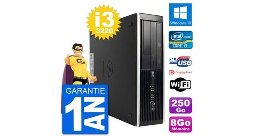 Pc hp compaq pro 6300 sff intel i3-3220 ram 8go disque dur 250go windows 10 wifi