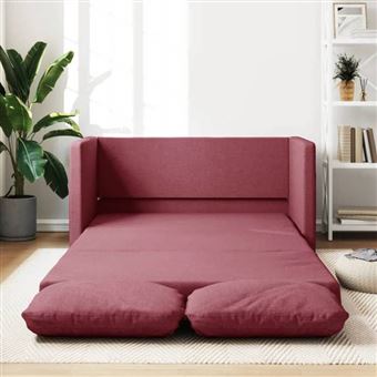 Canape convertible vidaxl 2 places en tissu rouge 60 x 174 x 55 cm - 1