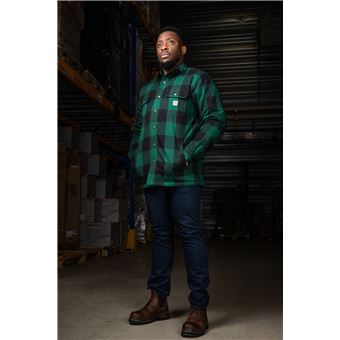 Chemise St John's Bay Homme XL – Flanelle Verte à Carreaux – Manches Longues