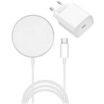 Chargeur induction + secteur compatible magsafe pour iPhone 15-15 PLUS-15 PRO-15 PRO MAX-14-14 PLUS-14 PRO -14 PRO MAX-13-13 MINI- 13 PRO-13 PRO MAX- 12 -12 MINI-12 PRO-11-X-XR-SE Phonillico®
