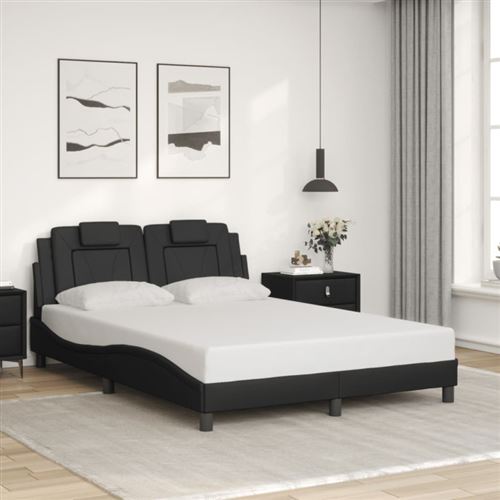 Non Communiqué Noir Cadre De Lit Sans Matelas 140X200 Cm Similicuir