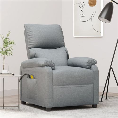 Vidaxl Gris/Clair Fauteuil Électrique De Massage Tissu - Image 2