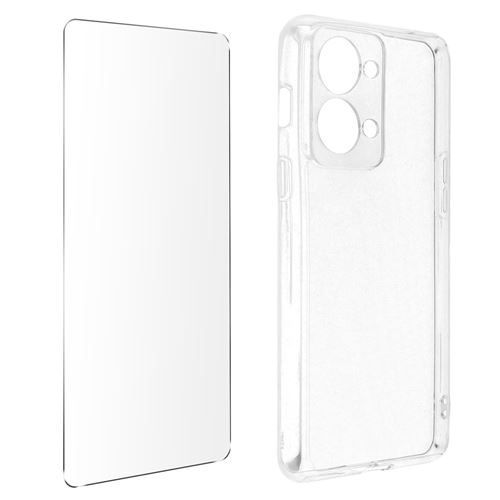 Coque pour OnePlus Nord 2T Silicone Souple et Film Verre Trempé 9H Avizar transparent