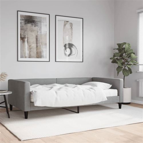 VIDAXL - Canapé-lit avec matelas - 100 x 200 cm - Gris clair - Image 2