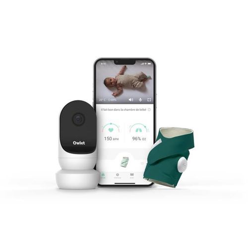 Owlet Babyphone Monitor Duo Smart Sock 3 + Cam 2 - Vert Océan