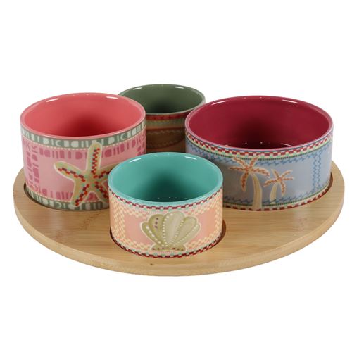 Non Communiqué Multicolore Service Apéritif 4 Pièces Tikita - Table Passion - Porcelaine