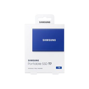 11€54 sur Samsung T7 MU-PC1T0H - SSD - chiffré - 1 To - externe (portable)  - USB 3.2 Gen 2 (USB-C connecteur) - AES 256 bits - bleu indigo - SSD  externes - Achat & prix