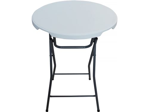 Table haute pliante en plastique Ø 80 cm Lili - blanc