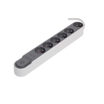 Chacon - Multiprise Design parafoudre 6x16A 3m - gris - 1