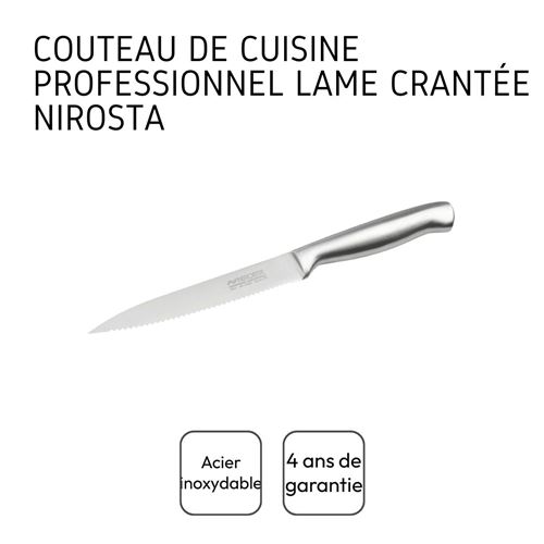 Couteau dentelé universel gris 11 cm publicitaire dès 10 pcs.