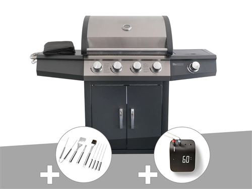 Non Communiqué Barbecue À Gaz Piretto + Malette 8 Ustensiles + Weber Connect Smart Grilling Hub - Jardideco